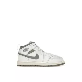 Кроссовки Air Jordan 1 Mid PS Neutral Grey Kids White Stealth 640734-135 35