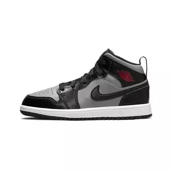 Кроссовки Air Jordan 1 Mid PS Shadow Kids Серый Черный Particle-Grey 640734-096 35