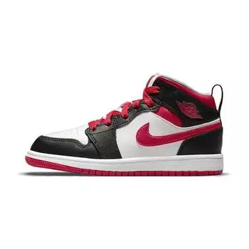 Кроссовки Air Jordan 1 Mid PS White Very Berry Kids Черные 640734-016 28