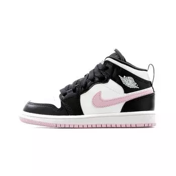 Кроссовки Air Jordan 1 Mid PS White Light Arctic Pink Kids Черные 640737-103 28