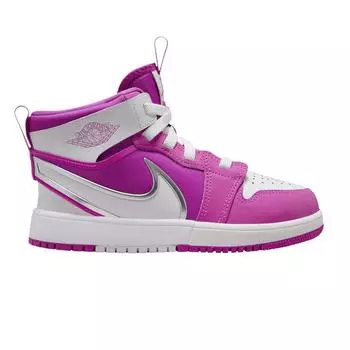 Кроссовки Air Jordan 1 Mid RM EasyOn PS Fire Pink Kids белые FQ1282-601 32