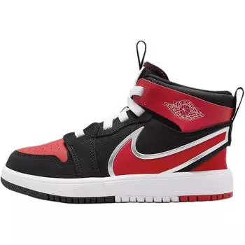 Кроссовки Air Jordan 1 Mid RM EasyOn PS Bred Kids черные белые университетско-красные FQ1282-006 28