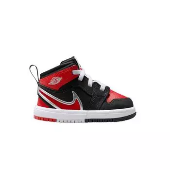 Кроссовки Air Jordan 1 Mid RM EasyOn TD Bred Baby черные белые университетско-красные FQ1283-006 26