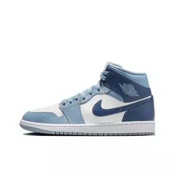 кроссовки Air Jordan 1 Mid Sail Diffused Blue Women s BQ6472-140