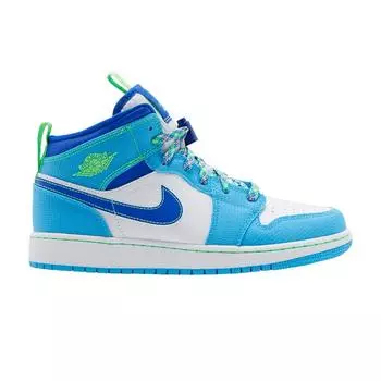 Детские кроссовки Air Jordan 1 Mid SE GS Sprite синие темно-пудрово-синие Racer-Blue DA8010-400 36