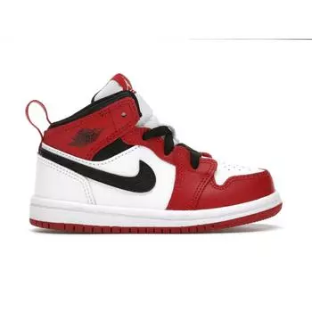 Кроссовки Air Jordan 1 Mid TD Chicago Baby White Gym-Red Black 640735-173