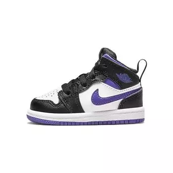 Кроссовки Air Jordan 1 Mid TD Dark Iris Baby Черный Белый 640735-095 19.5