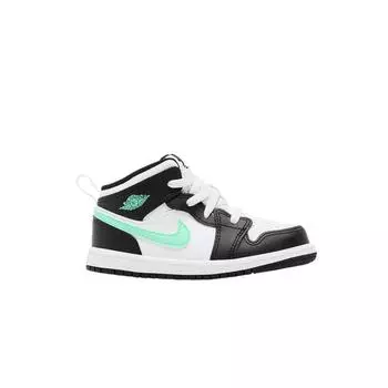 Кроссовки Air Jordan 1 Mid TD Green Glow Baby черные белые DQ8425-103 23.5