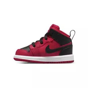 Кроссовки Air Jordan 1 Mid TD Reverse Bred Baby Gym-Red White Black 640735-660 27