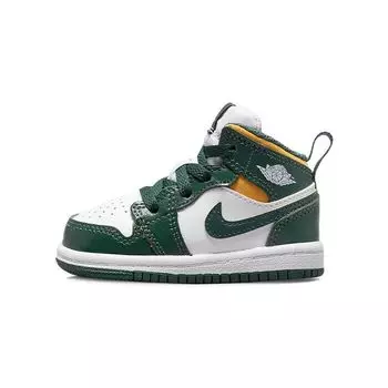 Кроссовки Air Jordan 1 Mid TD Sonics Baby White Noble-Green Pollen 640735-371 25