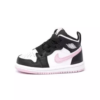 Кроссовки Air Jordan 1 Mid TD White Light Arctic Pink Baby Черные 644507-103 27