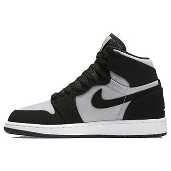 Кроссовки Air Jordan 1 Retro High GS Wolf Grey Kids Бело-Черные 332148-007