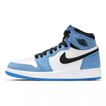 Кроссовки Air Jordan 1 Retro High OG GS University Blue Kids Белый Черный 575441-134 36