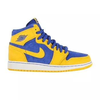 Детские кроссовки Air Jordan 1 Retro High OG BG Laney Желтый Varsity-Maize Game-Royal-White 575441-707