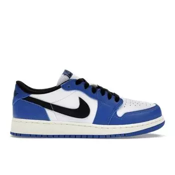 Кроссовки Air Jordan 1 Retro Low OG GS Game Royal Kids Синие Белые Черные CZ0858-140 38.5