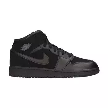 Кроссовки Air Jordan 1 Retro Mid GS Black Dark Grey Dark-Grey-Black 554725-050