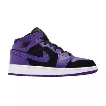 Кроссовки Air Jordan 1 Retro Mid GS Dark Concord Purple Black Dark-Concord-White 554725-051