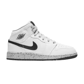 Кроссовки Air Jordan 1 Retro Mid GS White Cement Cement-Grey-Black 554725-115