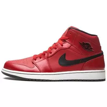 Кроссовки Air Jordan 1 Retro Mid Gym красные мужские черно-белые 554724-602
