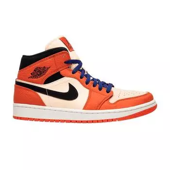Кроссовки Air Jordan 1 Retro Mid SE Team оранжевые мужские черные 852542-800 45