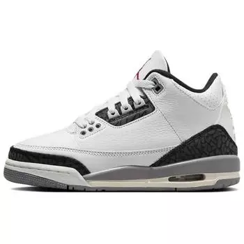 Кроссовки Air Jordan 3 Retro GS Cement Grey Kids белые Summit-White Fire-Red DM0967-106 35.5