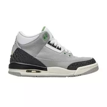 Кроссовки Air Jordan 3 Retro GS Chlorophyll Kids Зеленые Светло-Дымчато-Серые 398614-006