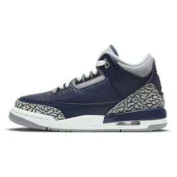 Кроссовки Air Jordan 3 Retro GS Georgetown Kids Синий Полночь-Темно-Цементно-Серый 398614-401 39