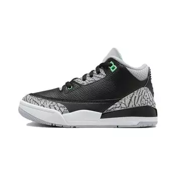 Кроссовки Air Jordan 3 Retro PS Green Glow Kids Black Wolf-Grey White DM0966-031 28