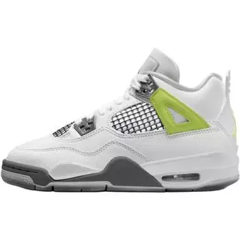 Кроссовки Air Jordan 4 Retro GS Light Lemon Twist для детей Белые Светло-графитовые HJ5990-100 35.5