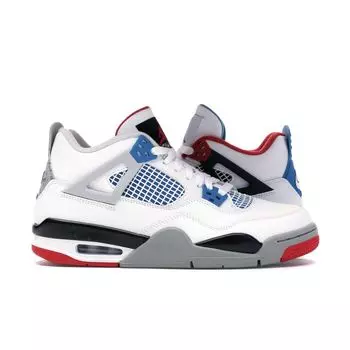 Кроссовки Air Jordan 4 Retro SE GS What The 4 Kids White Military-Blue Fire-Red 408452-146