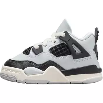 Кроссовки Air Jordan 4 Retro TD Platinum Gold Baby серые Pure-Platinum Metallic-Gold FZ8584-070 23.5