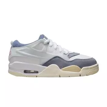 Кроссовки Air Jordan 4 RM GS Diffused Blue Ashen Slate Kids, белые призматические, розовые, футбольные, серые FQ7938-101 37.5