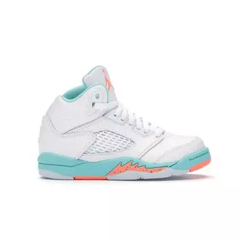 Кроссовки Air Jordan 5 Retro GP Light Aqua Kids White Crimson-Pulse-Light-Aqua 440893-100