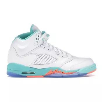 Кроссовки Air Jordan 5 Retro GS Light Aqua Kids White Crimson-Pulse Light-Aqua-White 440892-100