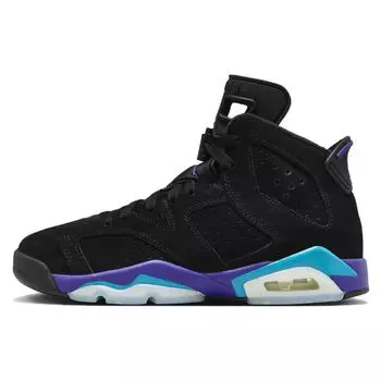 Кроссовки Air Jordan 6 Retro GS Aqua Kids, черные, яркие, Concord Aquatone 384665-004 37.5