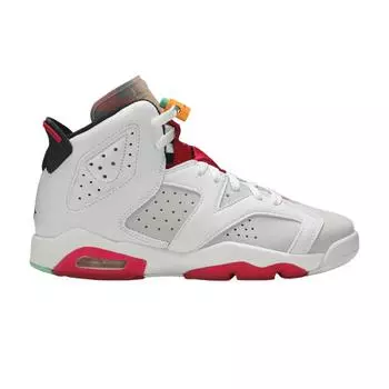 Кроссовки Air Jordan 6 Retro GS Hare Белый Нейтрально-Серый Черный 384665-062
