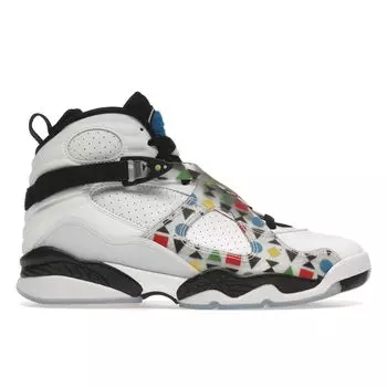 Кроссовки Air Jordan 8 Retro Quai 54 Unisex белые черные многоцветные CJ9218-100