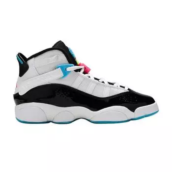 Детские кроссовки Air Jordan Jordan 6 Rings GS South Beach Белый Черный-Гипер-Розовый-Голубой-Fury-Cyber CK0025-100