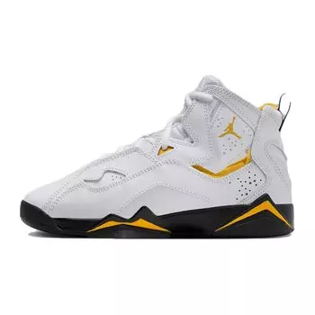 Кроссовки Air Jordan Jordan True Flight GS белые желтые охровые детские черные 343795-107 36.5