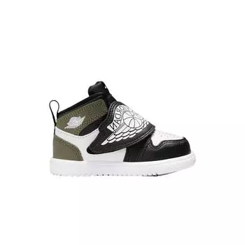 Кроссовки Air Jordan Sky Jordan 1 TD Black Toe Medium Olive Baby белые BQ7196-092 26