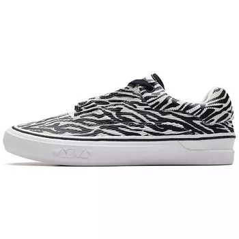 Кроссовки Anta Skateboard Zebra Print, прочные, низкие, женские, черные, белые, 122238013-3 36