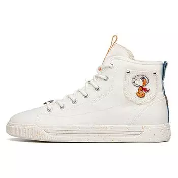 Кроссовки Anta Snoopy X Canvas Durable Non-Slip High-Top для скейтбординга, женские кроссовки цвета слоновой кости и белого цвета 922138604-1 36.5