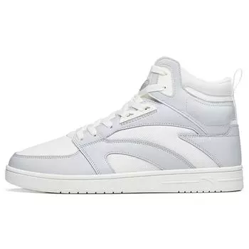 Кроссовки Anta Street Play с противоскользящей подошвой, амортизирующие, износостойкие, высокие, мужские, белые, серые 112238067-1 40.5