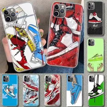 Кроссовки брендовый чехол для телефона для iPhone 13 11 Pro 12 Mini 7 8 6 6S Plus + XR X XS MAX SE 5 5S Art Customized Coque iPhone 11