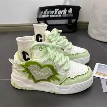 Кроссовки Candy Color Love Bread, женские, осенние, на толстой подошве, спортивные, студенческие, универсальные, повседневные кроссовки 40 чёрный