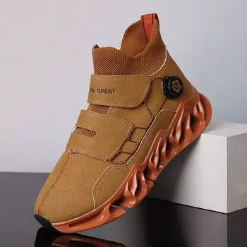 Кроссовки Chunky размера плюс 45 46 47 48 мужские кроссовки Blade Sole модные повседневные кожаные/сетчатые туфли на платформе с увеличенной высотой 38