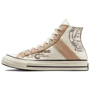 Кроссовки Converse Chuck 70 Leather Overlay High Egret Champagne Tan Unisex Cream Black A07122C 36.5