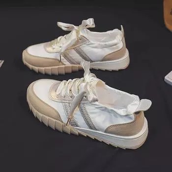 Кроссовки Dad Shoes для женщин, весна и осень, новые, мягкие, легкие, студенческие, повседневные, кроссовки с мягкой подошвой, женская мода 35 бежевый