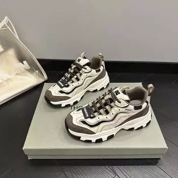 Кроссовки Dad Shoes женские весна-лето новые на платформе легкие кроссовки для тренировок повседневные кроссовки Wild Black and White Panda Shoes 35