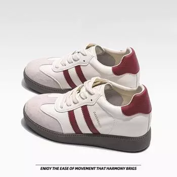 Кроссовки De Training с толстой подошвой, дышащие, ретро, полосатые, повседневные, белые туфли 34 чёрный